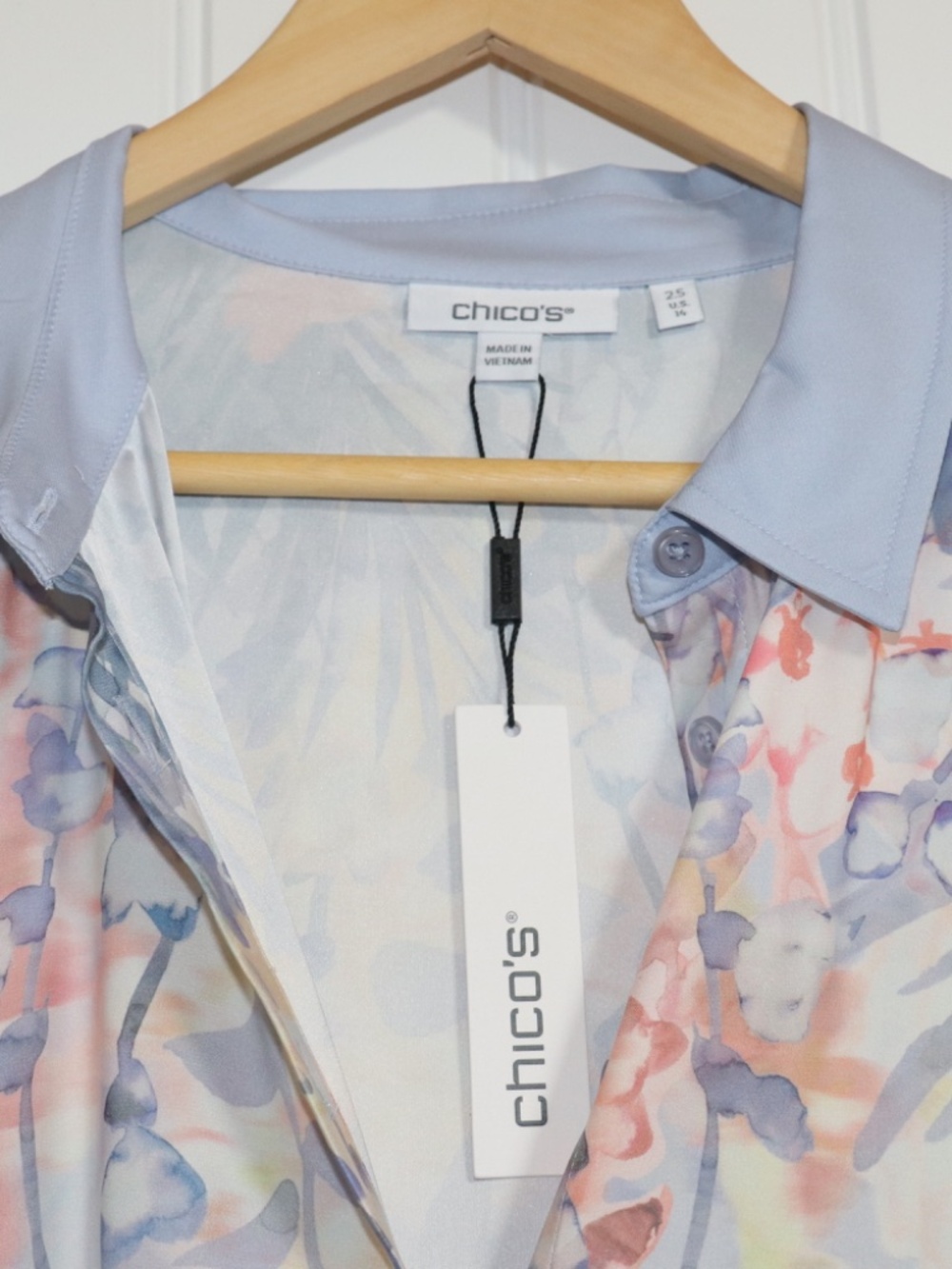 NWT Chico's Floral Matte Satin Midi Long Sleeve Shirtdress Dress Size 2.5 - Picture 10 of 16
